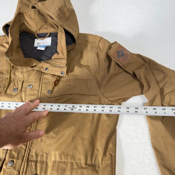 Columbia Sportswear Co Canvas Like Shacket Full Zip/Snaps Jacket Medium Hooded - Picture 10 of 16